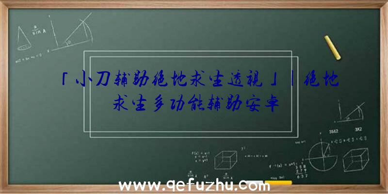 「小刀辅助绝地求生透视」|绝地求生多功能辅助安卓